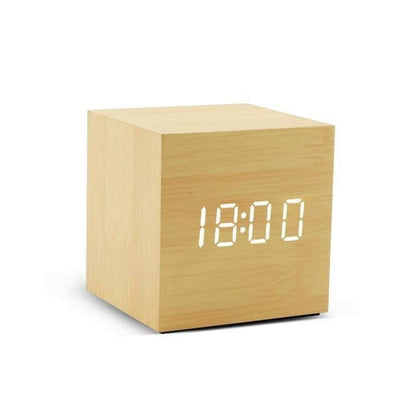 Wood Effect LED Alarm Clock, Cube or Rectangle, view 11