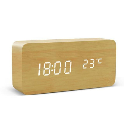 Wood Effect LED Alarm Clock, Cube or Rectangle, view 15