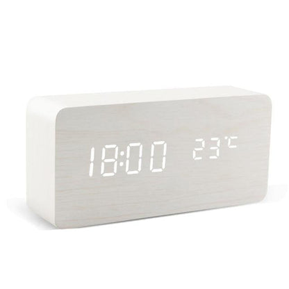 Wood Effect LED Alarm Clock, Cube or Rectangle, view 20