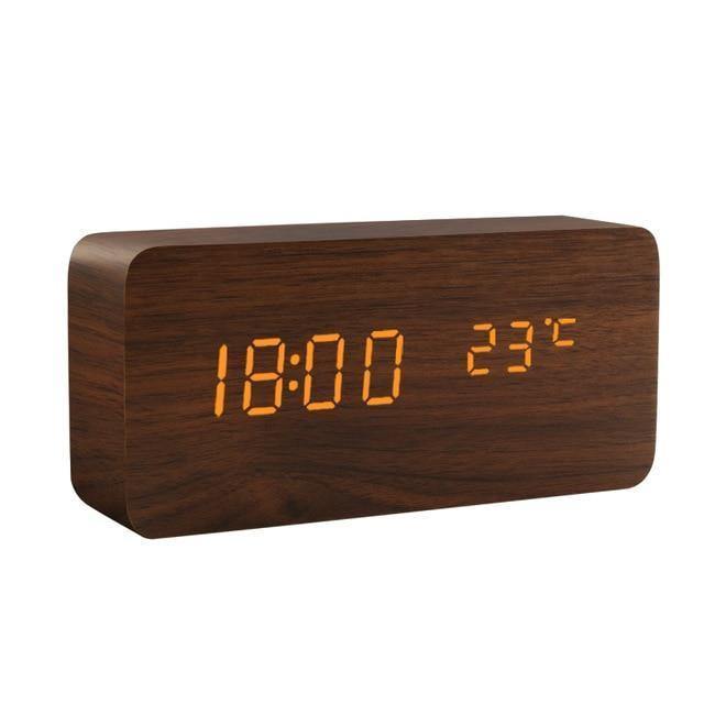 Wood Effect LED Alarm Clock, Cube or Rectangle, view 19