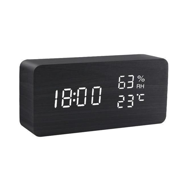 Wood Effect LED Alarm Clock, Cube or Rectangle, view 16