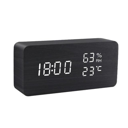 Wood Effect LED Alarm Clock, Cube or Rectangle, view 16