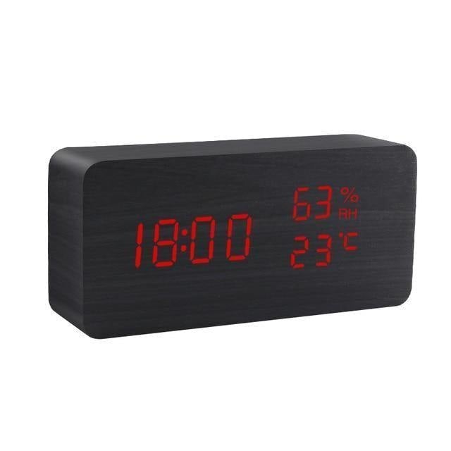 Wood Effect LED Alarm Clock, Cube or Rectangle, view 22