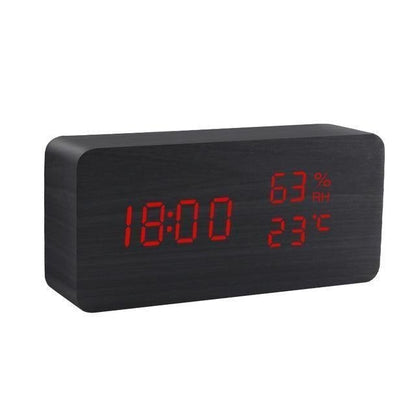 Wood Effect LED Alarm Clock, Cube or Rectangle, view 22