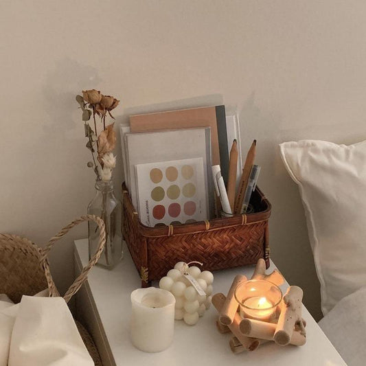 Reclaimed Wood Tealight Candle Holder with Glass Cup, view 2