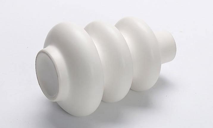 Abstract White Ceramic Vase for Flowers, 9 in Tall, view 5