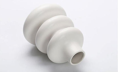Abstract White Ceramic Vase for Flowers, 9 in Tall, view 4