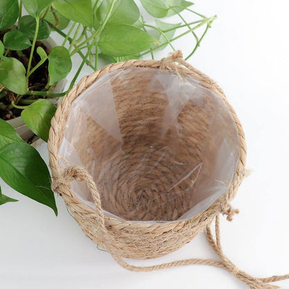 Jute Rope Hanging Planter Basket, 7.9 in, view 8