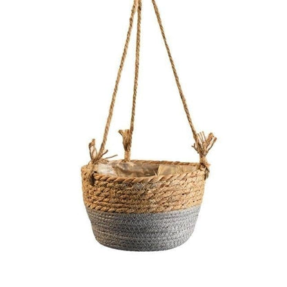 Jute Rope Hanging Planter Basket, 7.9 in, view 11