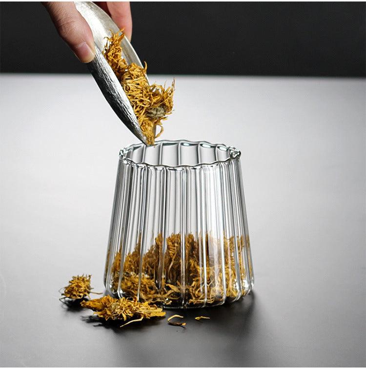 Ripple Glass Storage Jar with Bamboo Lid, view 8