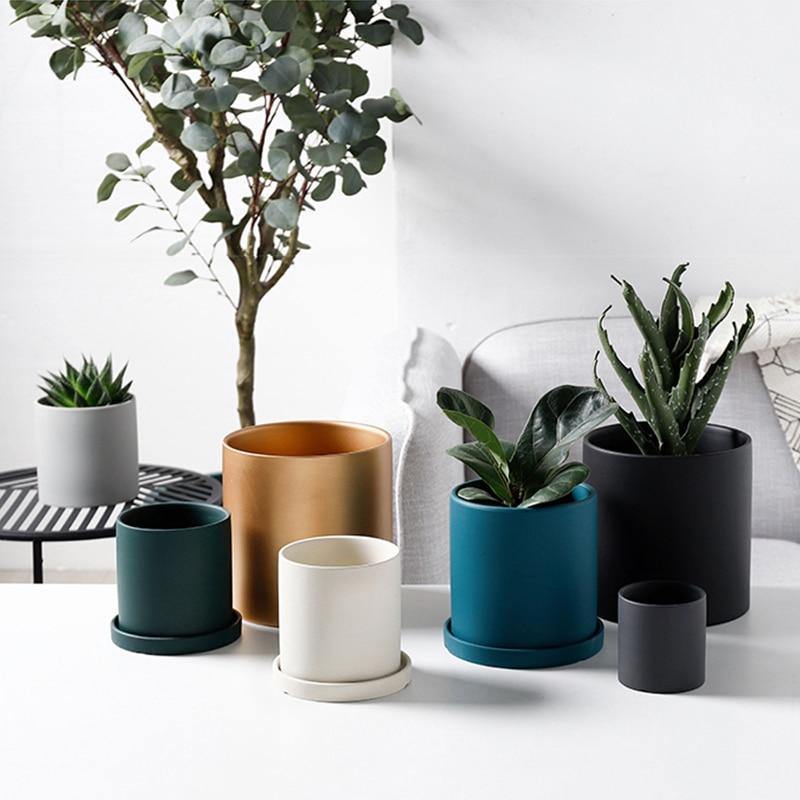 Round Glazed Ceramic Plant Pot, Three Diameters, view 3