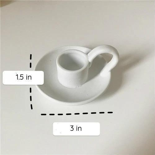 Handmade Ceramic Taper Candle Holder with Handle, view 7