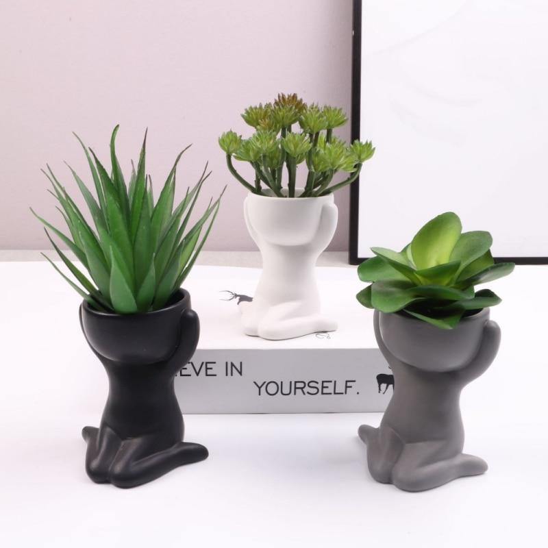 Little Person Ceramic Succulent Planter, Six Poses, view 4