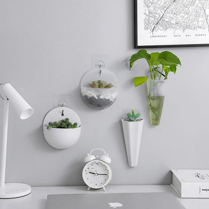 Wall Hanging Planters, Cone or Circle, White or Clear