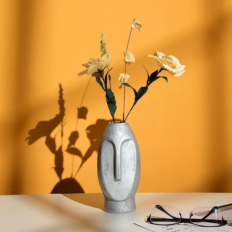 Flat Long Face Ceramic Vase, Rounded or Elongated, view 11