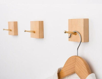 Solid Wood Wall Hook with Brass Peg, view 10