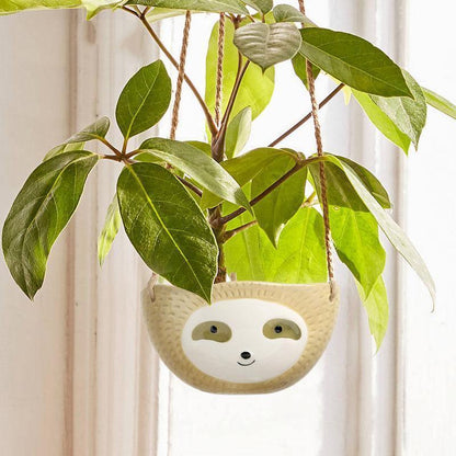 Ceramic Sloth Planter for Small Succulents, Two Shapes, view 5