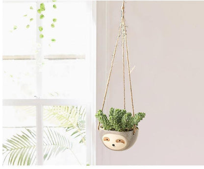 Ceramic Sloth Planter for Small Succulents, Two Shapes, view 6