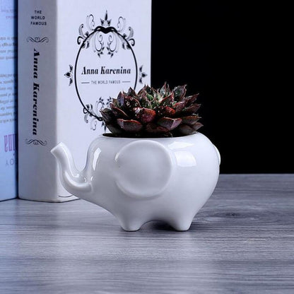 Ceramic Elephant Planter for Succulents and Cacti, view 6