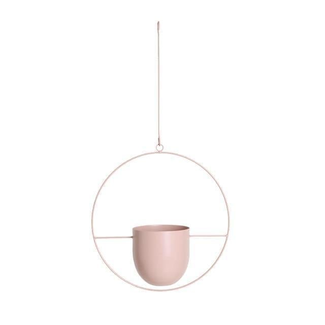 Metal Halo Hanging Planter, Round or Oblong, view 10