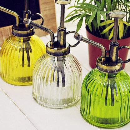Ribbed Glass Plant Mister with Retro Pump, view 4