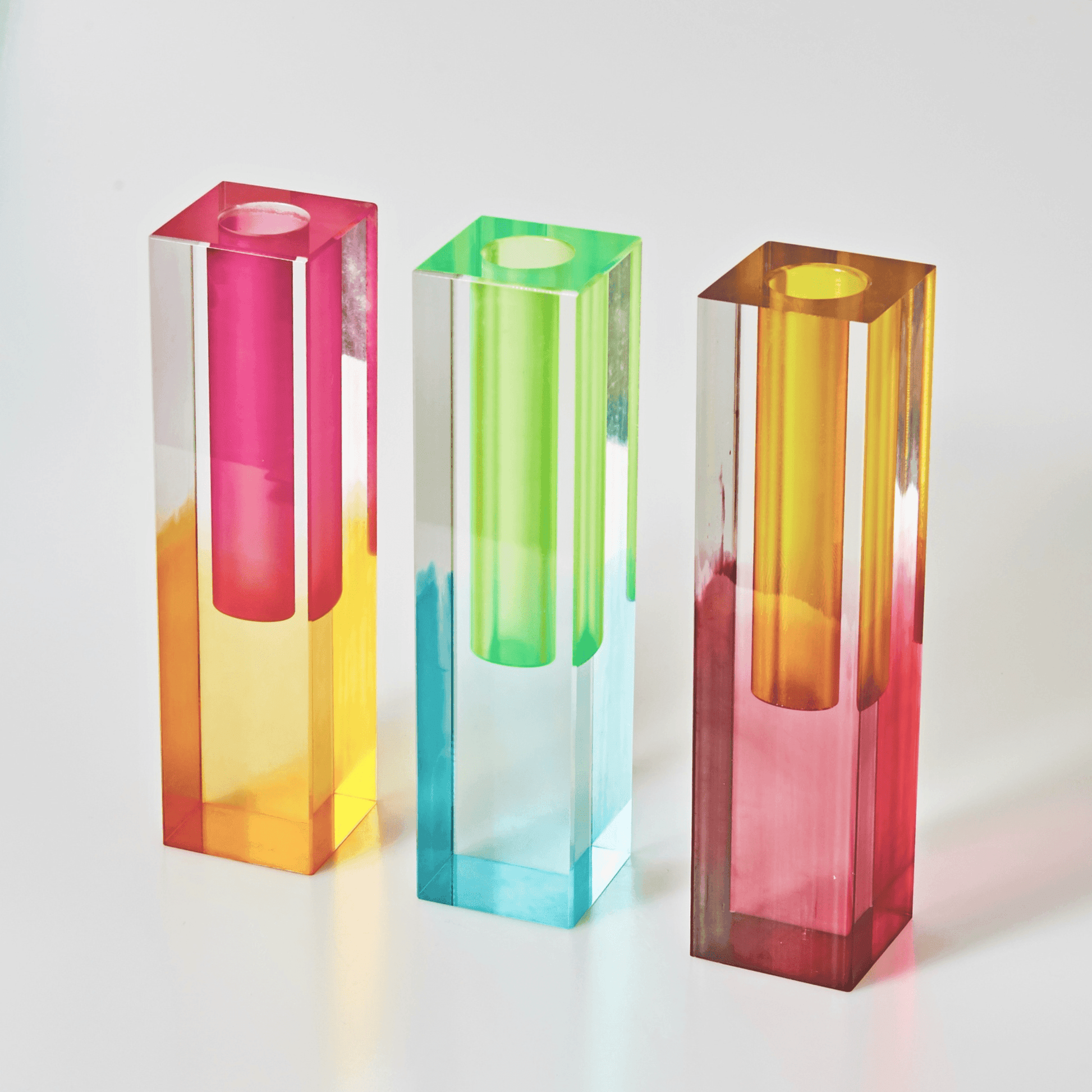 Slim Rectangular Acrylic Bud Vase, 7 in Tall, view 5