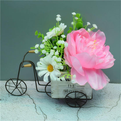 Iron Tricycle Planter Stand with Wooden Crate, view 4