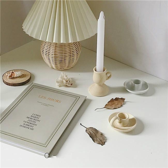 Handmade Ceramic Taper Candle Holder with Handle, view 10