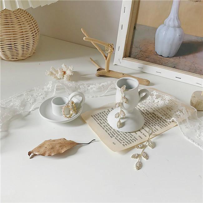 Handmade Ceramic Taper Candle Holder with Handle, view 5