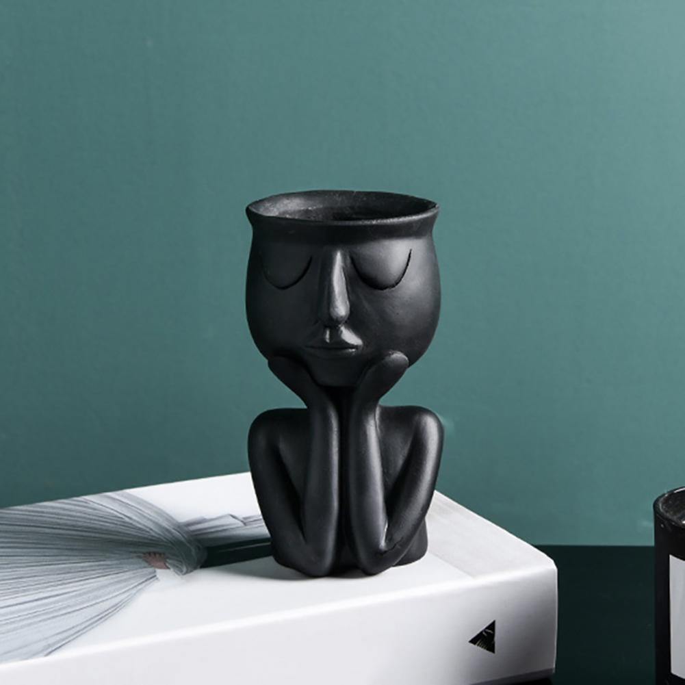 Ceramic Face Planter with Resting Hands, Four Colors, view 10