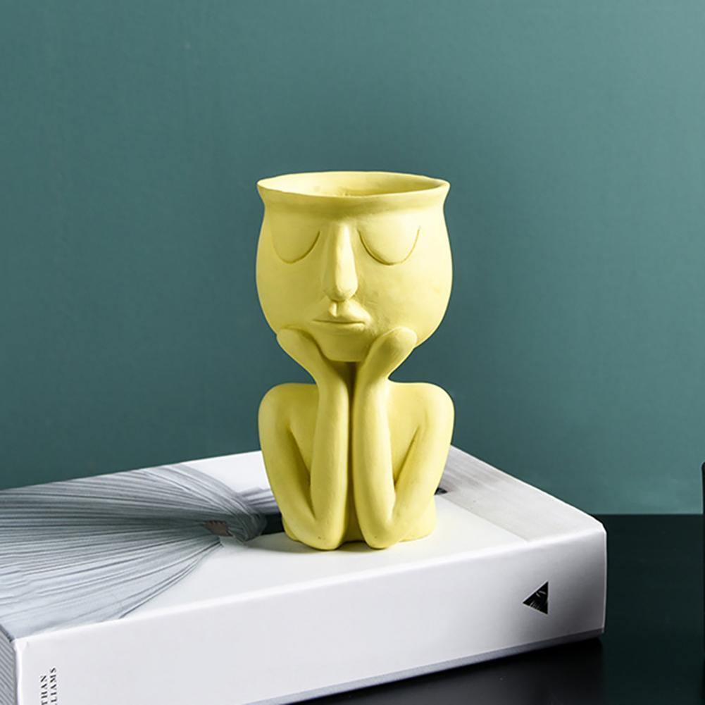 Ceramic Face Planter with Resting Hands, Four Colors, view 13