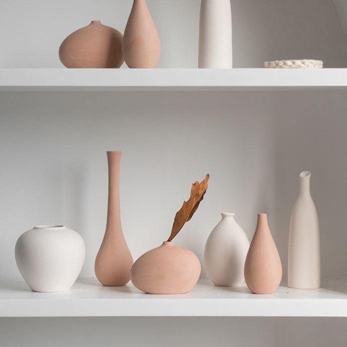 Neutral Matte Ceramic Vases, Six Shapes, Dry Use Only, view 10