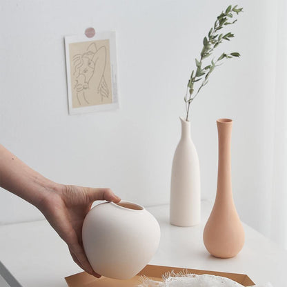 Neutral Matte Ceramic Vases, Six Shapes, Dry Use Only, view 4