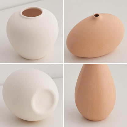 Neutral Matte Ceramic Vases, Six Shapes, Dry Use Only, view 5