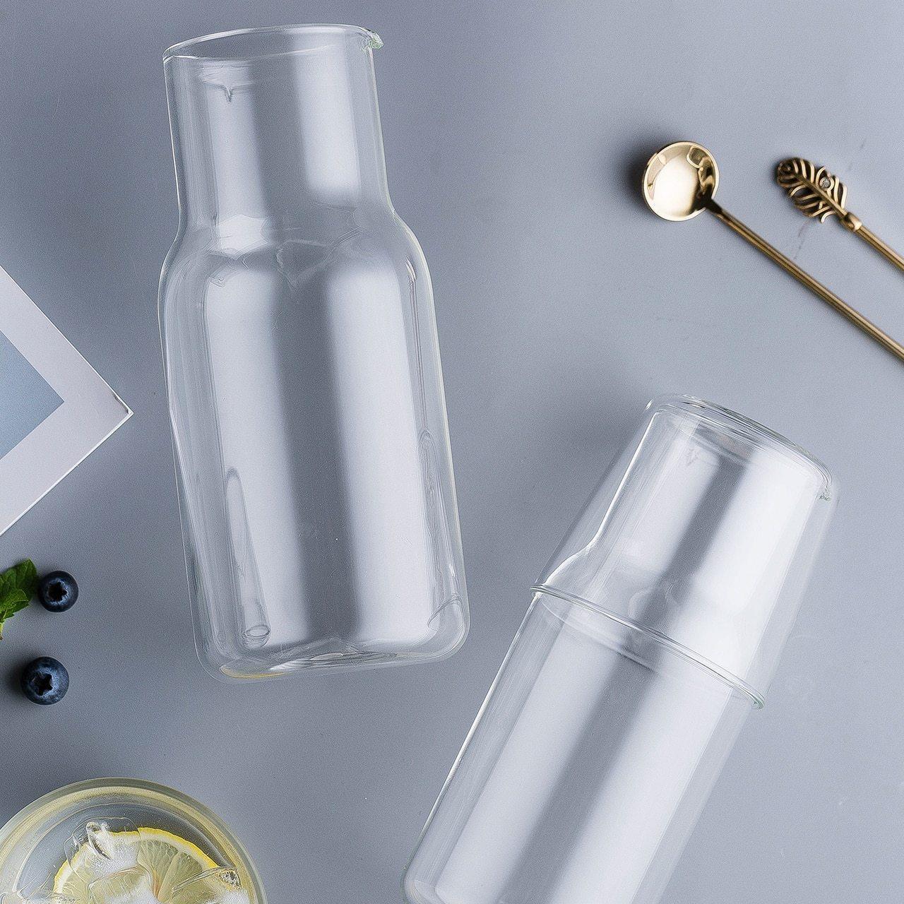 Glass Bedside Carafe Set with a Tumbler Lid, view 8