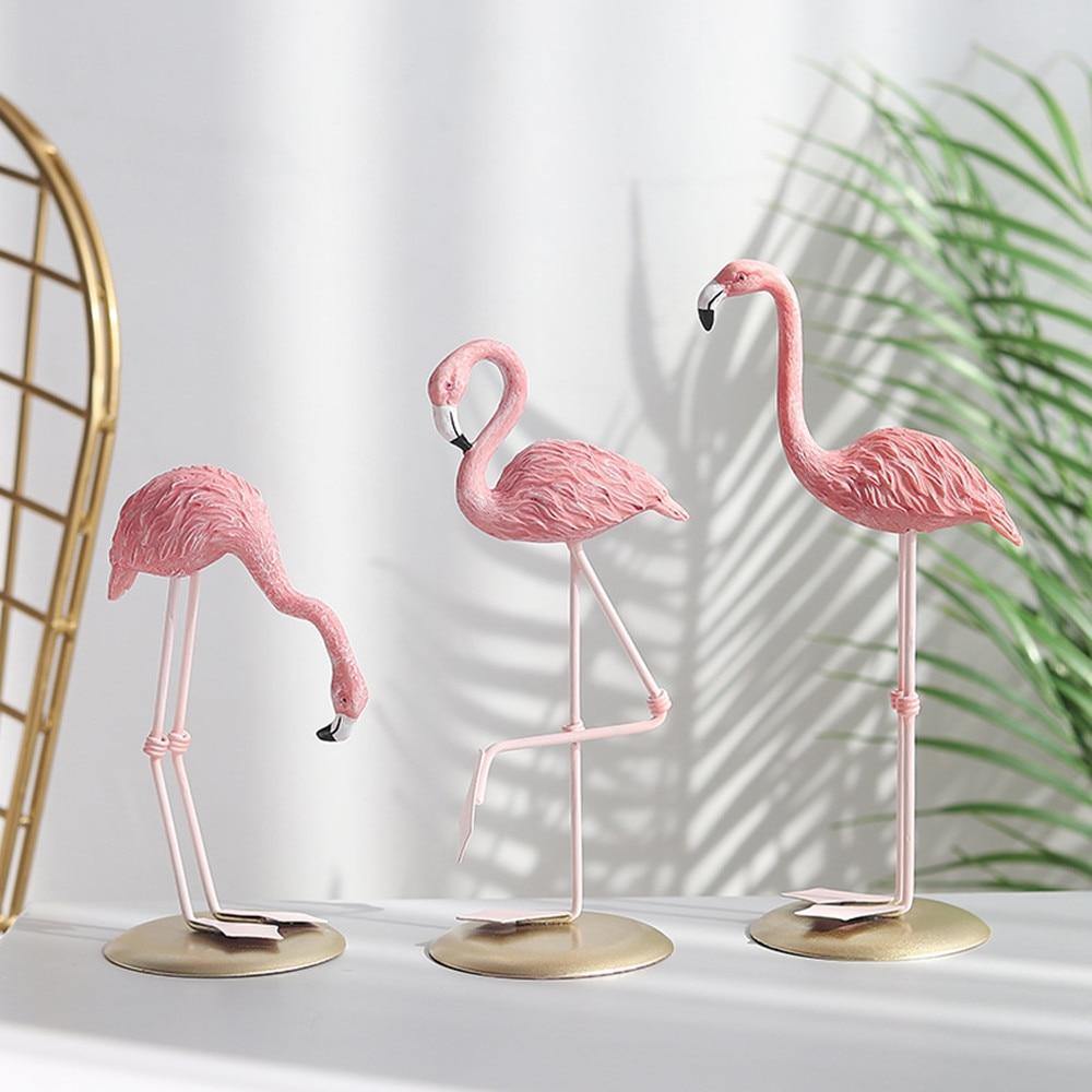 Resin Flamingo Figurine in Three Poses, Sold Singly