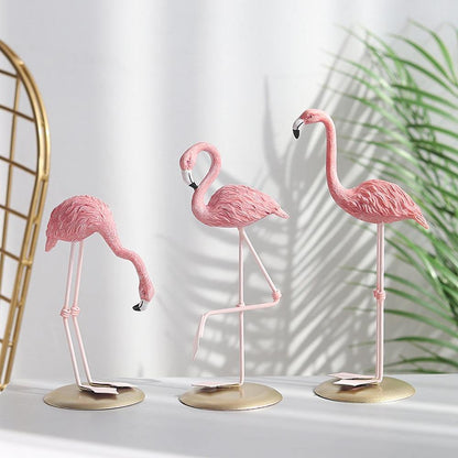 Resin Flamingo Figurine in Three Poses, Sold Singly