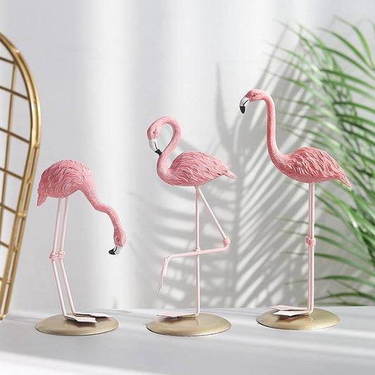 Resin Flamingo Figurine in Three Poses, Sold Singly
