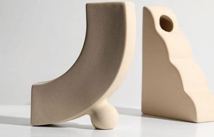 Matte Beige Ceramic Vase, 12 Sculptural Styles, view 12