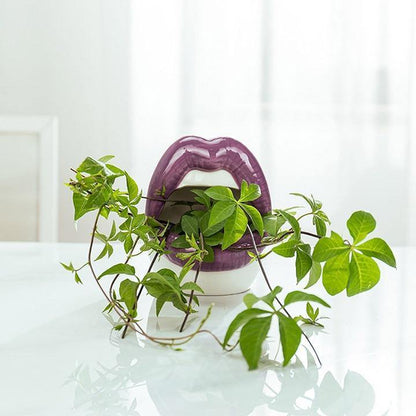 Lips Ceramic Planter for Small Succulents and Cacti, view 7