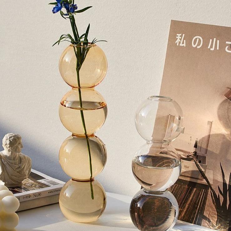 Stacked Bubble Glass Bud Vase, Three or Four Bubbles, view 5