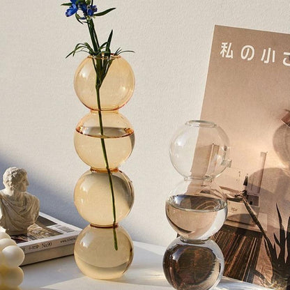 Stacked Bubble Glass Bud Vase, Three or Four Bubbles, view 5