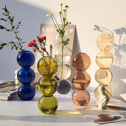 Stacked Bubble Glass Bud Vase, Three or Four Bubbles, view 7