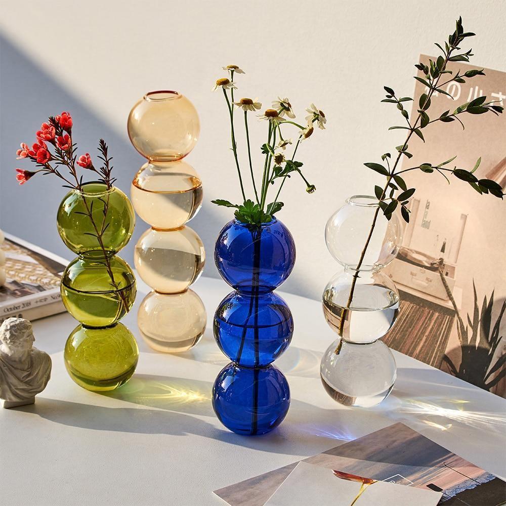 Stacked Bubble Glass Bud Vase, Three or Four Bubbles, view 6