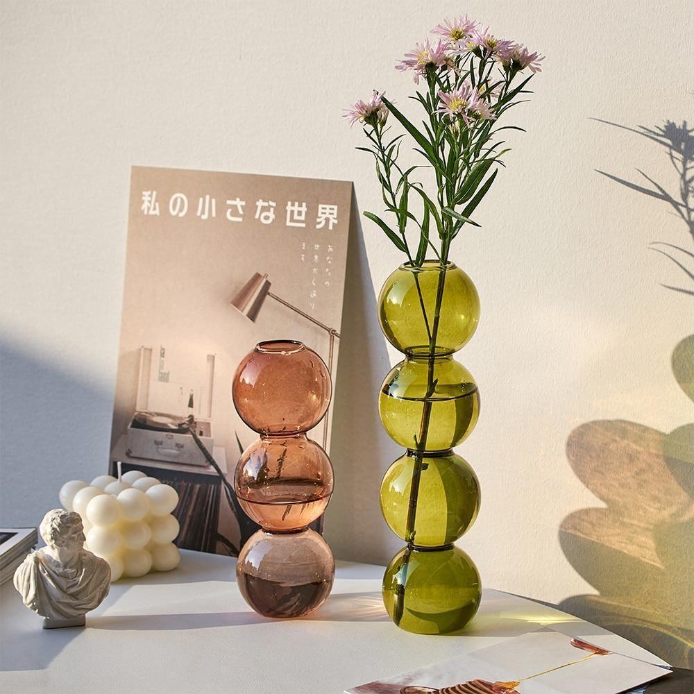 Stacked Bubble Glass Bud Vase, Three or Four Bubbles, view 8