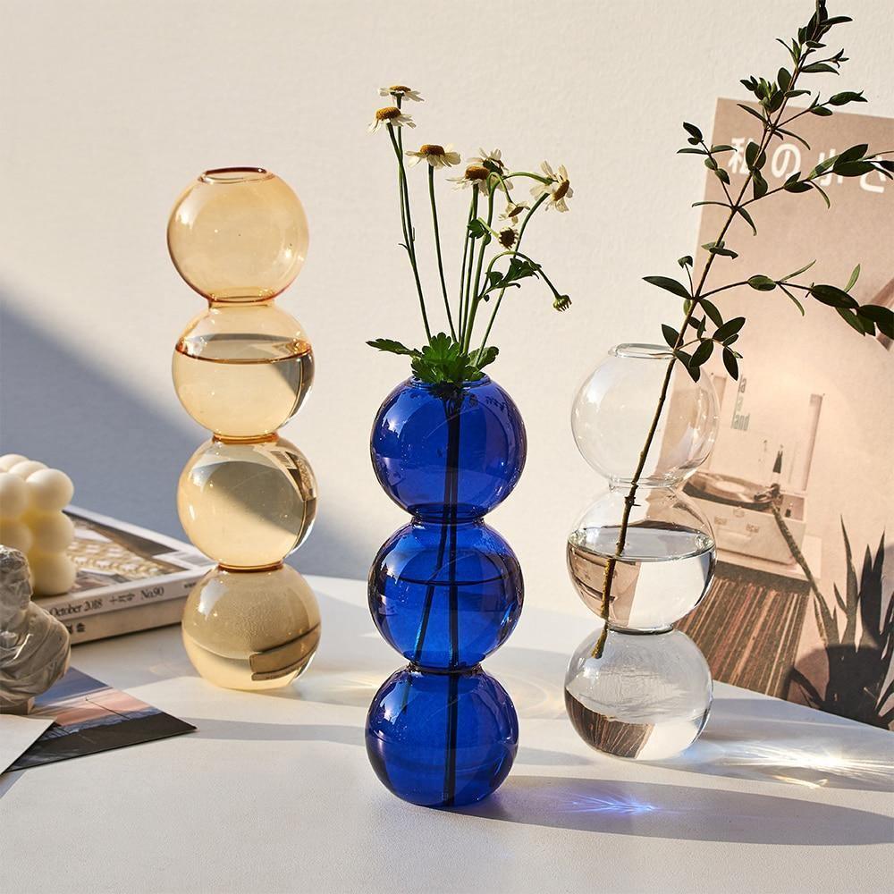 Stacked Bubble Glass Bud Vase, Three or Four Bubbles, view 4