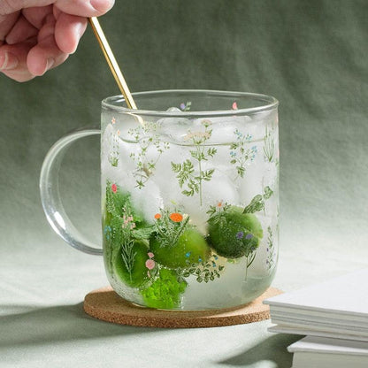 Floral Print Glass Mug and Tumbler, 17 oz Each, view 3