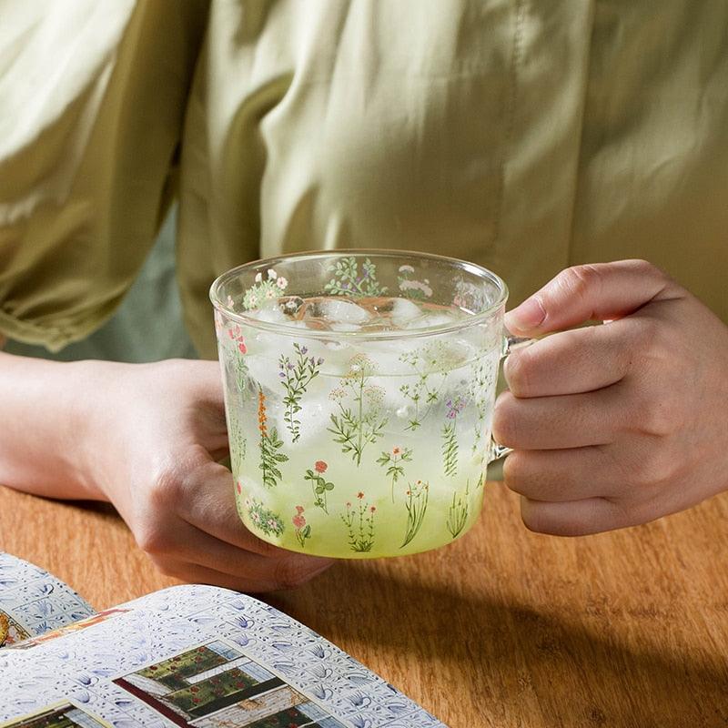 Floral Print Glass Mug and Tumbler, 17 oz Each, view 6