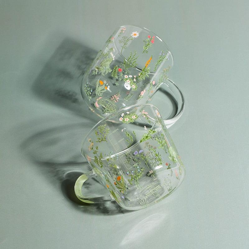 Floral Print Glass Mug and Tumbler, 17 oz Each, view 5