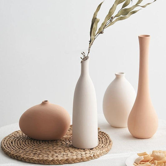 Neutral Matte Ceramic Vases, Six Shapes, Dry Use Only, view 2